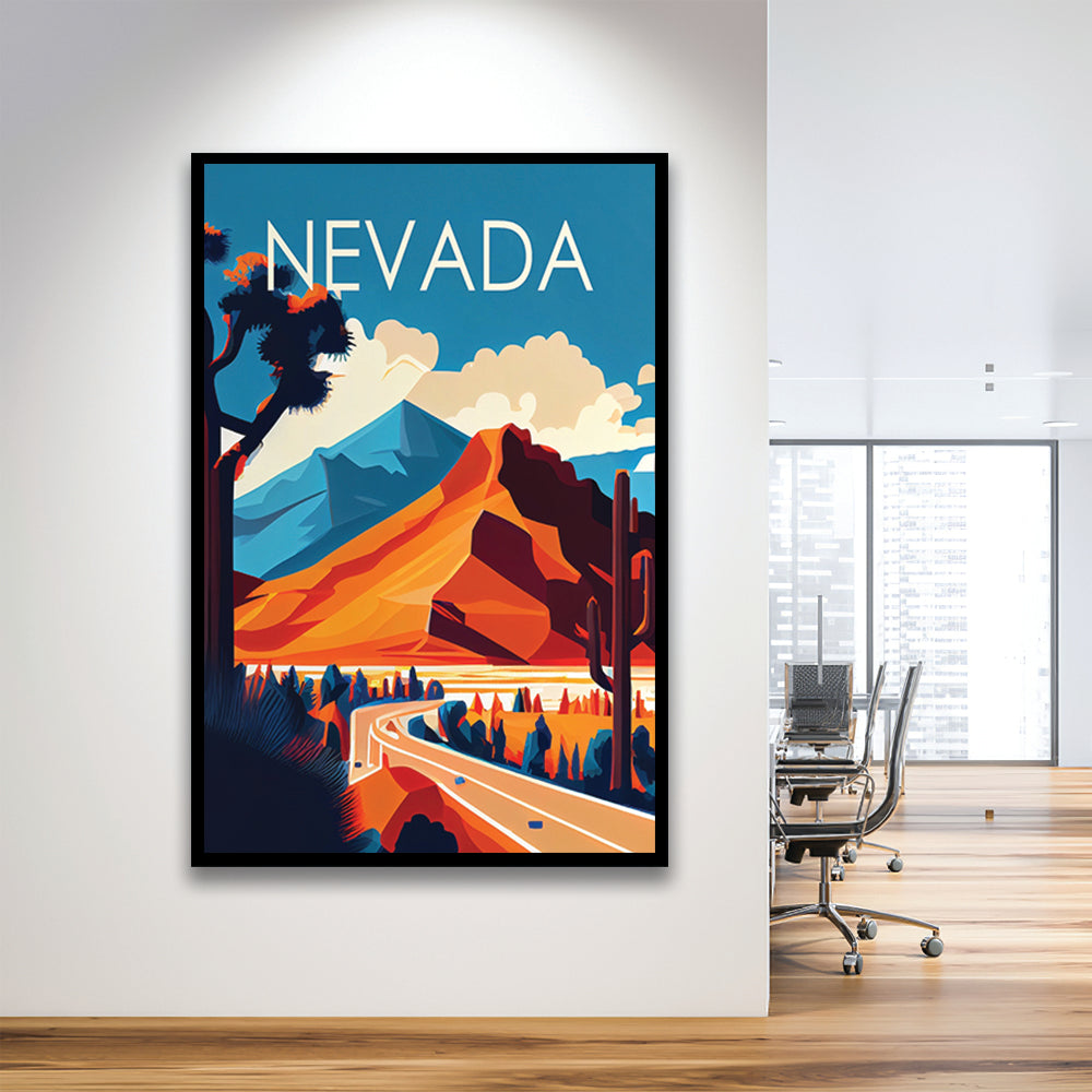 Nevada Retro Art Print, Nevada City Wall Art, Framed Art Print, Picture Framed, Painting Art