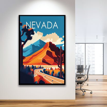 Nevada Retro Art Print, Nevada City Wall Art, Framed Art Print, Picture Framed, Painting Art