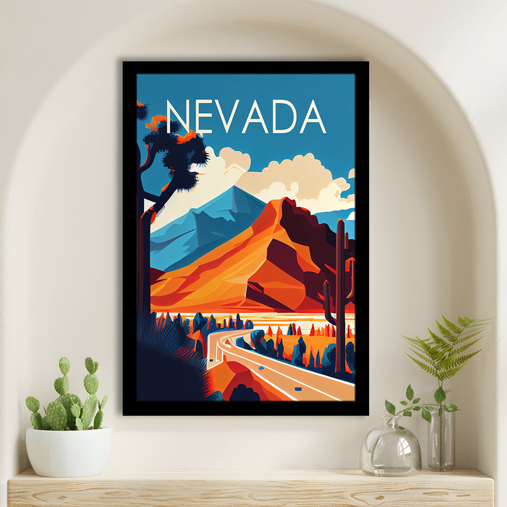 Nevada Retro Art Print, Nevada City Wall Art, Framed Art Print, Picture Framed, Painting Art