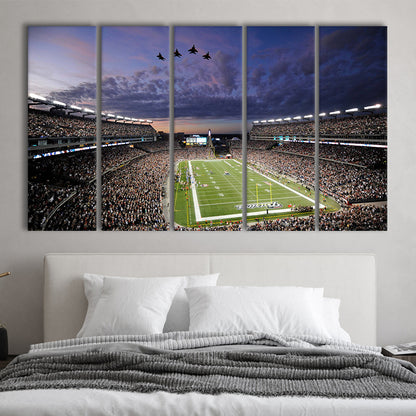 New England Patriot Stadium, Stadium Canvas, Sport Art, 5 Panel B, Extra Large Canvas, Canvas Print Wall Art