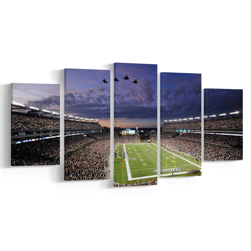 New England Patriot Stadium, Stadium Canvas, Sport Art, Gift for him, 5 Panel, Large Canvas, Canvas Print Wall Art
