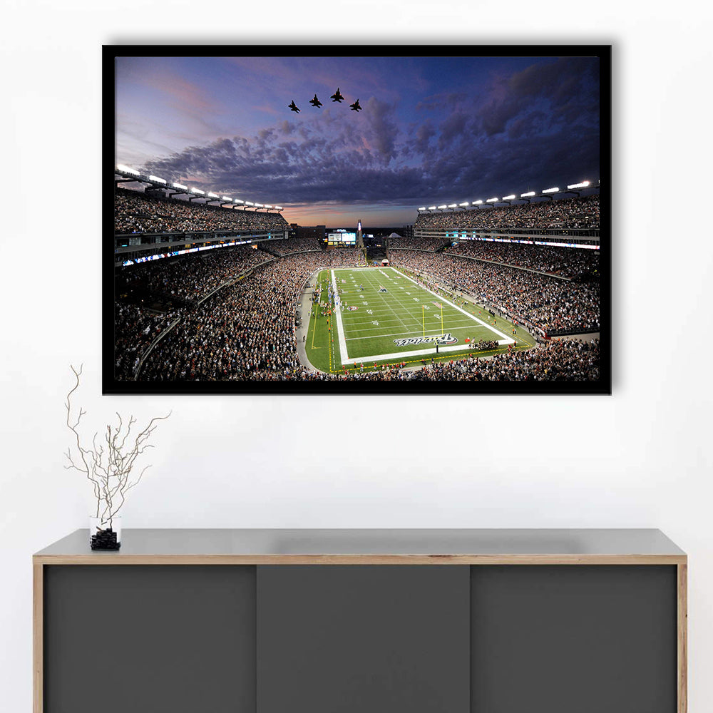 New England Patriot Stadium, Stadium Canvas, Sport Art, Gift for him, Framed Art Print Wall Decor, Picture Framed