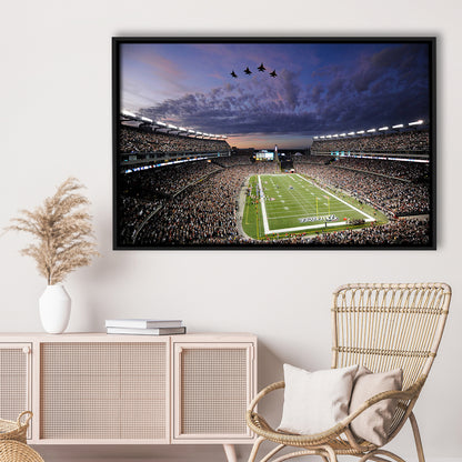 New England Patriot Stadium, Stadium Canvas, Sport Art, Framed Canvas Print Wall Art, Floating Frame