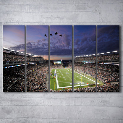 New England Patriot Stadium, Stadium Canvas, Sport Art, 5 Panel B, Extra Large Canvas, Canvas Print Wall Art