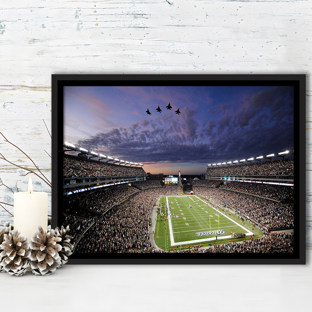 New England Patriot Stadium, Stadium Canvas, Sport Art, Framed Canvas Print Wall Art, Floating Frame