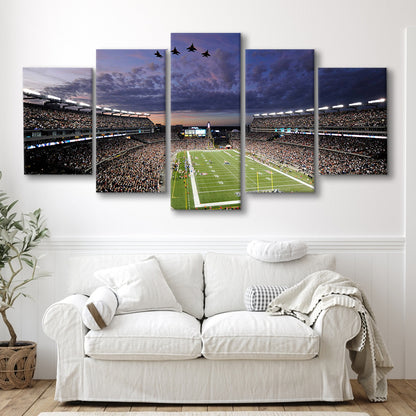 New England Patriot Stadium, Stadium Canvas, Sport Art, Gift for him, 5 Panel, Large Canvas, Canvas Print Wall Art