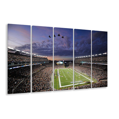 New England Patriot Stadium, Stadium Canvas, Sport Art, 5 Panel B, Extra Large Canvas, Canvas Print Wall Art