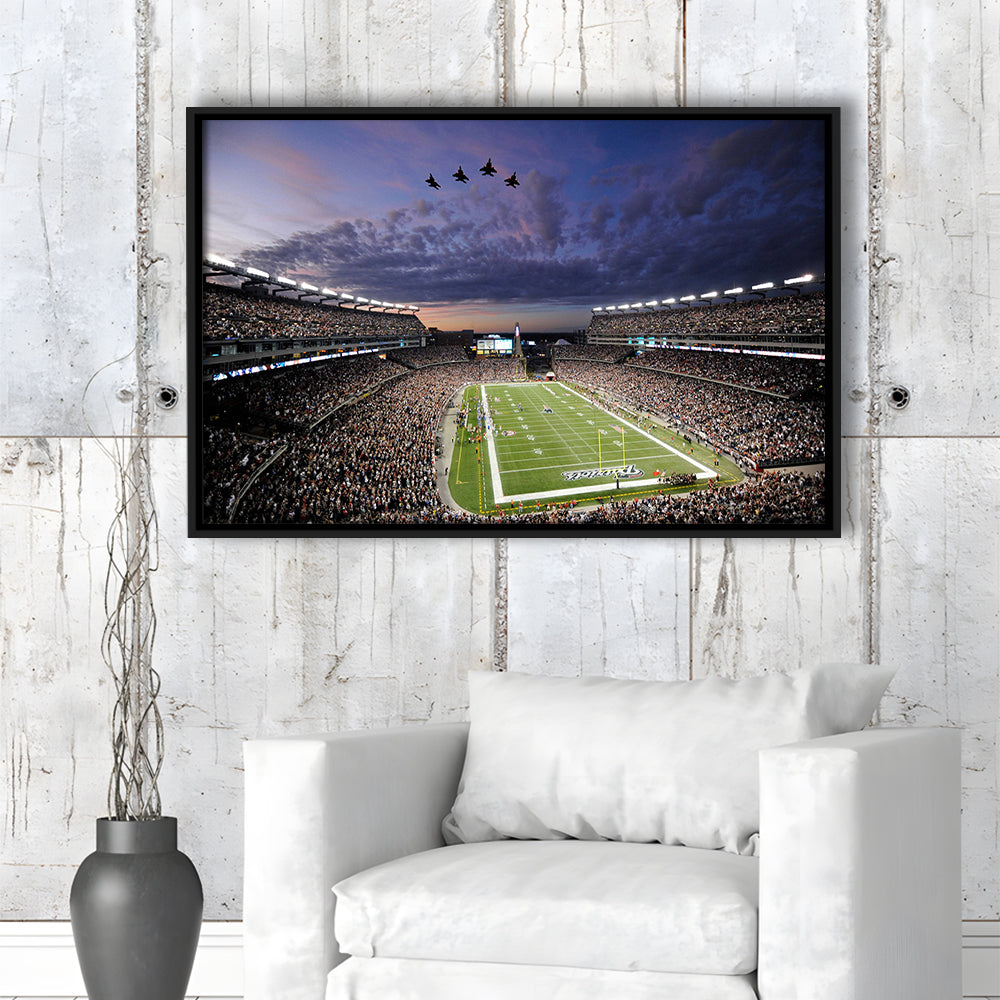 New England Patriot Stadium, Stadium Canvas, Sport Art, Framed Canvas Print Wall Art, Floating Frame