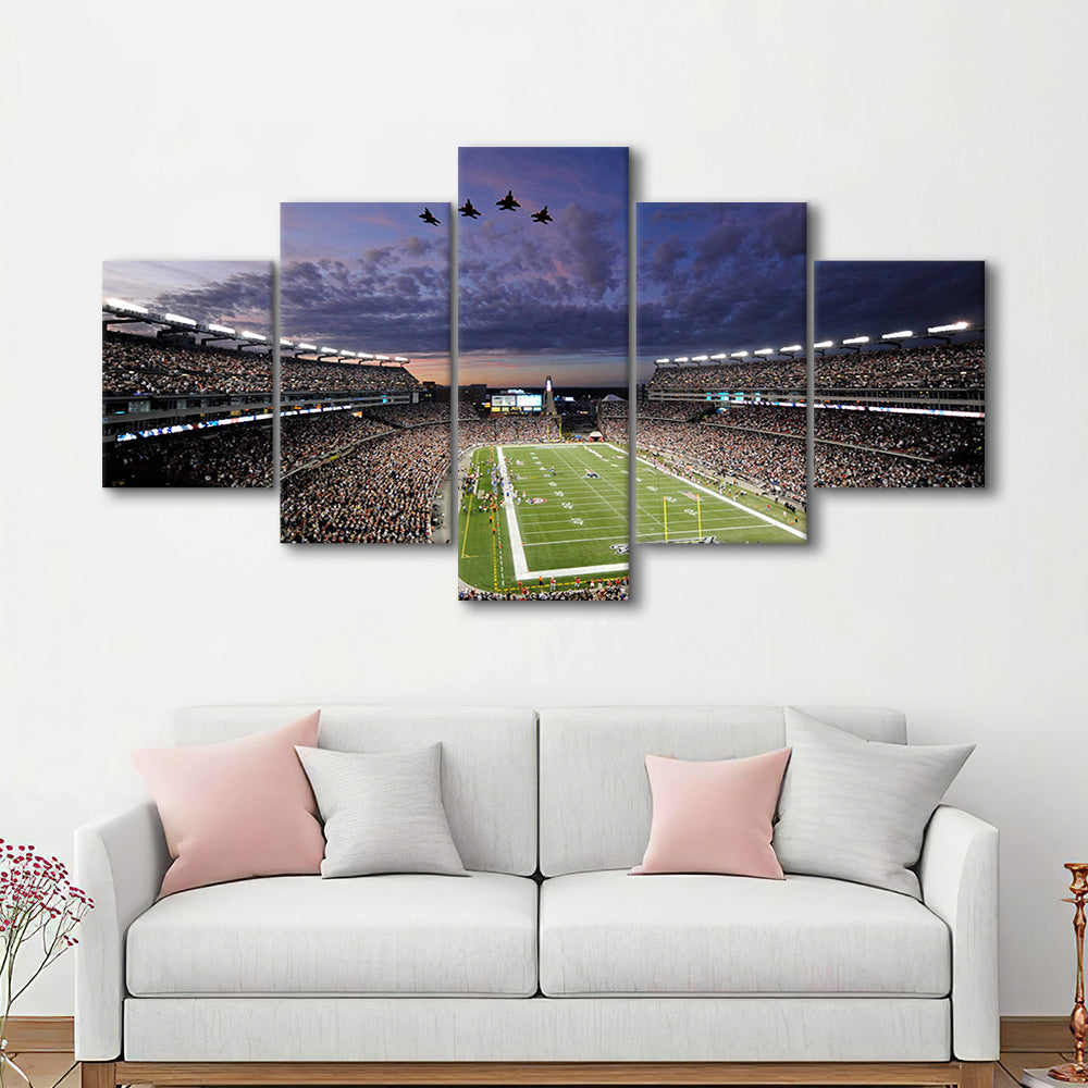 New England Patriot Stadium, Stadium Canvas, Sport Art, Gift for him, 5 Panel, Large Canvas, Canvas Print Wall Art