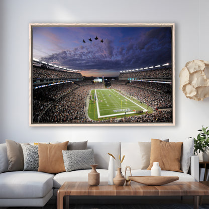 New England Patriot Stadium, Stadium Canvas, Sport Art, Framed Canvas Print Wall Art, Floating Frame