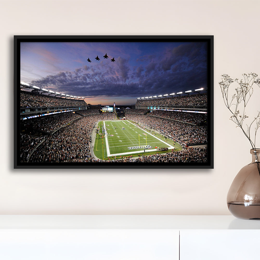 New England Patriot Stadium, Stadium Canvas, Sport Art, Framed Canvas Print Wall Art, Floating Frame