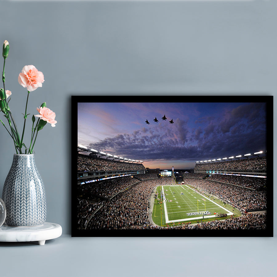 New England Patriot Stadium, Stadium Canvas, Sport Art, Gift for him, Framed Art Print Wall Decor, Picture Framed
