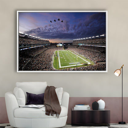 New England Patriot Stadium, Stadium Canvas, Sport Art, Framed Canvas Print Wall Art, Floating Frame
