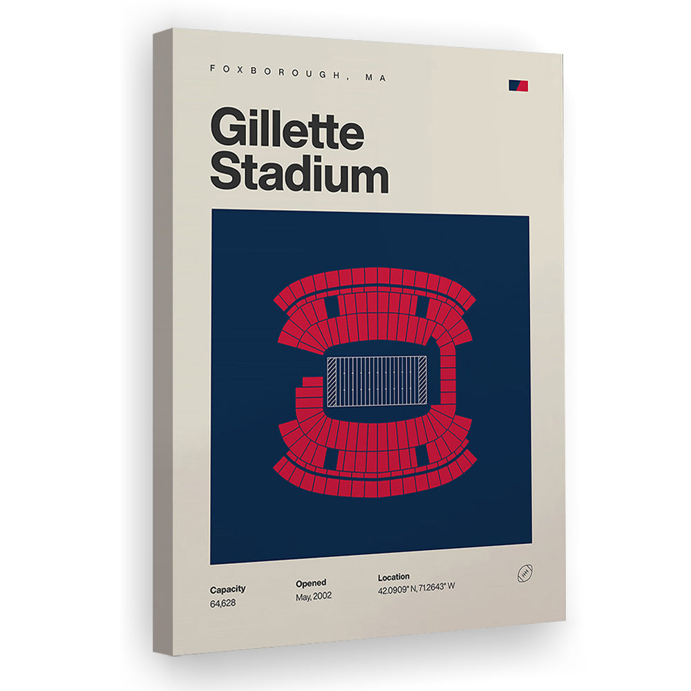 New England Patriots Stadium Print, Gillette Stadium Print, Fan Gifts, Sport Art, Canvas Print Wall Art