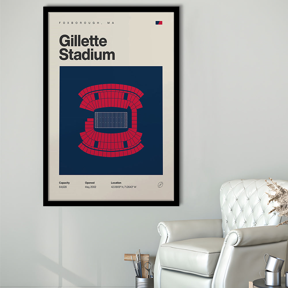 New England Patriots Stadium Print, Gillette Stadium Print, Gifts for him, Sport Art, Framed Art Print Wall Decor