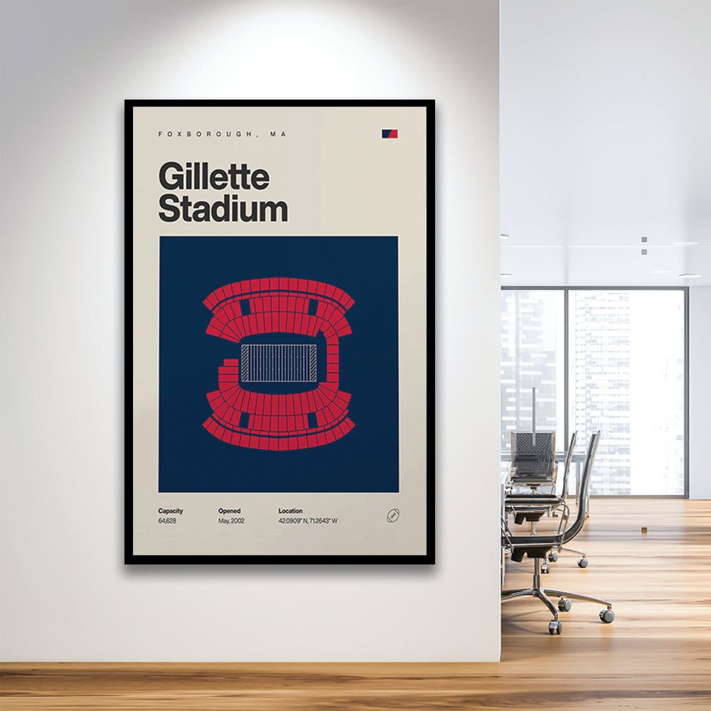 New England Patriots Stadium Print, Gillette Stadium Print, Gifts for him, Sport Art, Framed Art Print Wall Decor