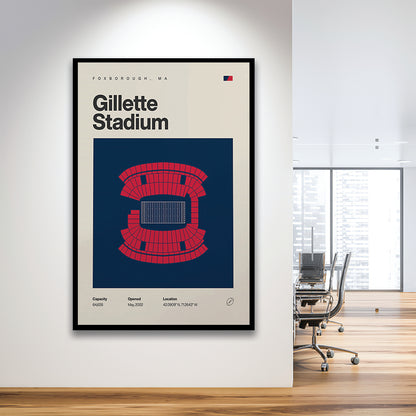 New England Patriots Stadium Print, Gillette Stadium Print, Gifts for him, Sport Art, Framed Art Print Wall Decor