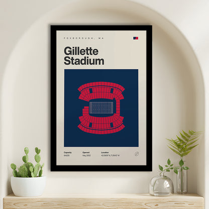 New England Patriots Stadium Print, Gillette Stadium Print, Gifts for him, Sport Art, Framed Art Print Wall Decor