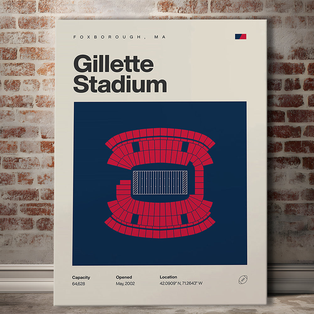 New England Patriots Stadium Print, Gillette Stadium Print, Fan Gifts, Sport Art, Canvas Print Wall Art
