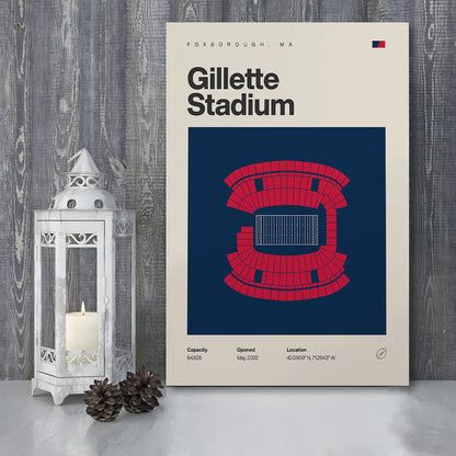 New England Patriots Stadium Print, Gillette Stadium Print, Fan Gifts, Sport Art, Canvas Print Wall Art