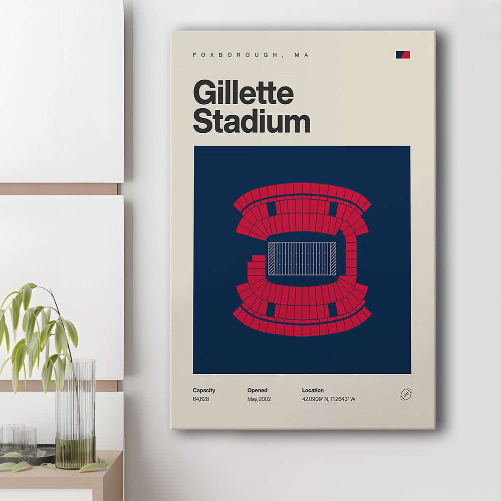 New England Patriots Stadium Print, Gillette Stadium Print, Fan Gifts, Sport Art, Canvas Print Wall Art