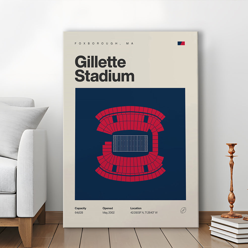 New England Patriots Stadium Print, Gillette Stadium Print, Fan Gifts, Sport Art, Canvas Print Wall Art