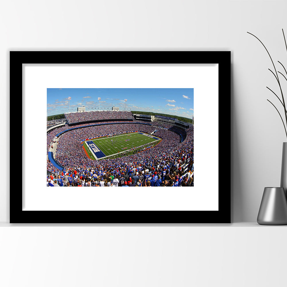 New Era Field Stadium, Stadium Canvas, Sport Art, Gift for him, White Border Framed Art Print Wall Decor