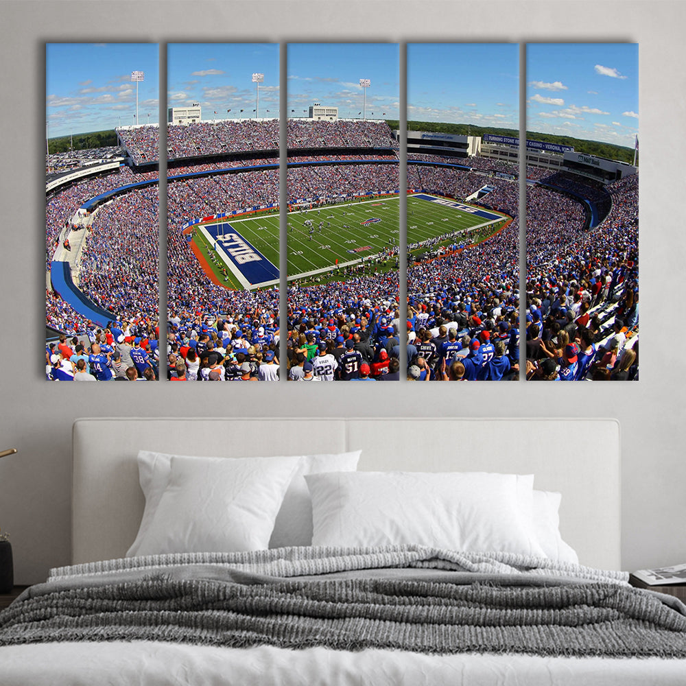 New Era Field Stadium, Stadium Canvas, Sport Art, 5 Panel B, Extra Large Canvas, Canvas Print Wall Art