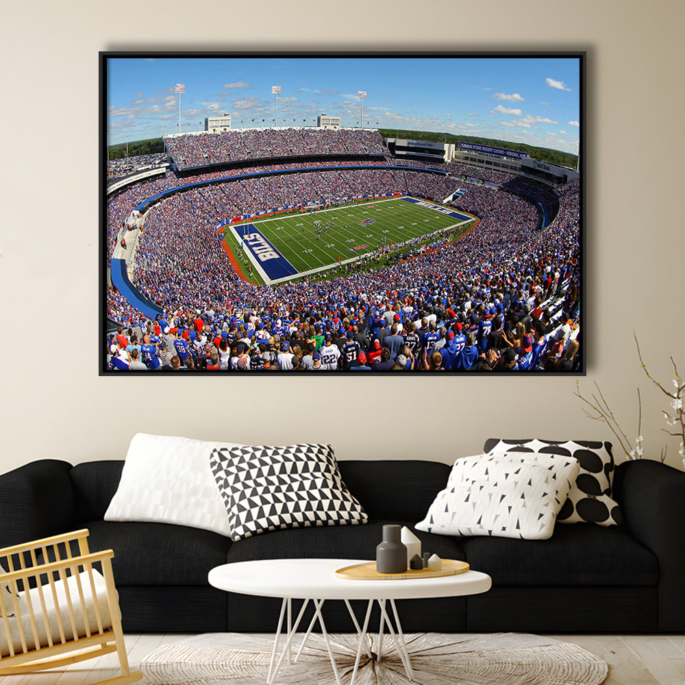 New Era Field Stadium, Stadium Canvas, Sport Art, Framed Canvas Print Wall Art, Floating Frame