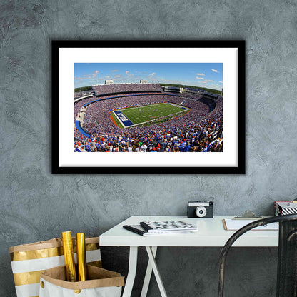 New Era Field Stadium, Stadium Canvas, Sport Art, Gift for him, White Border Framed Art Print Wall Decor