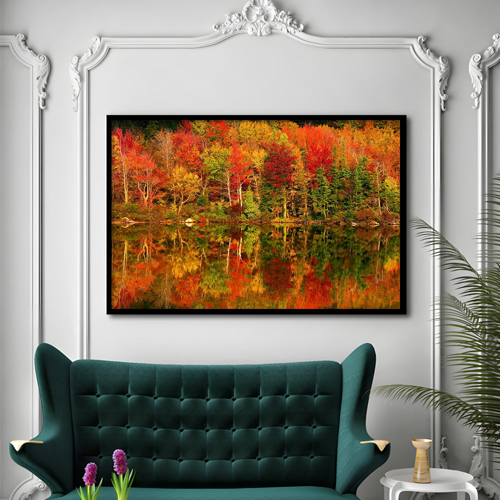 New Hampshire New England White Mountains Echo Lake In Autumn LargeArt Prints, Framed Art Print, Picture Framed