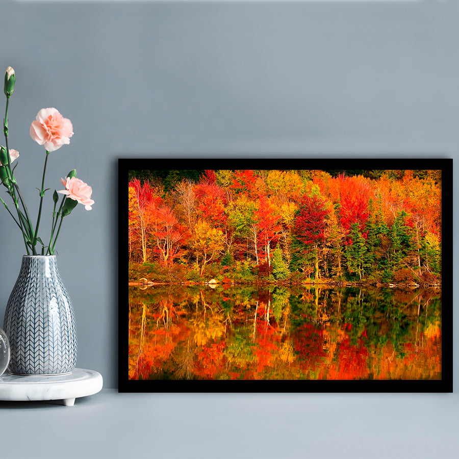 New Hampshire New England White Mountains Echo Lake In Autumn LargeArt Prints, Framed Art Print, Picture Framed