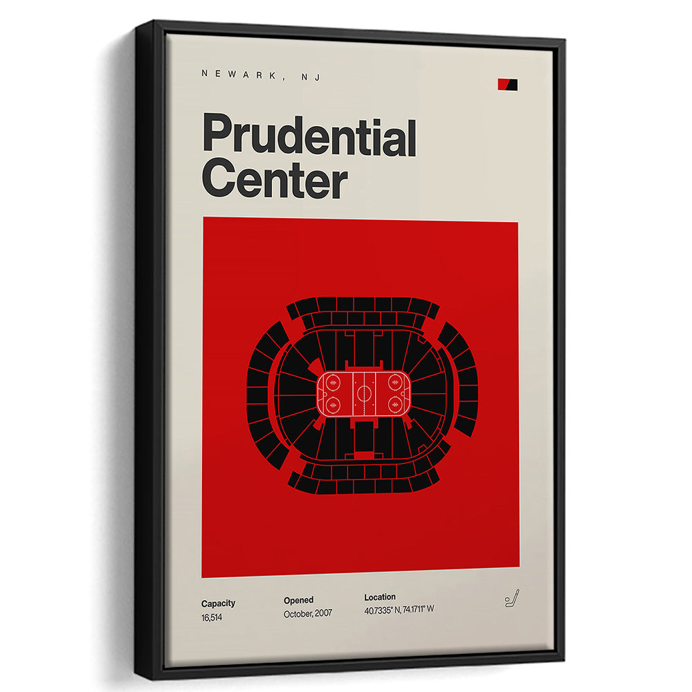 New Jersey Devils Stadium Print, Prudential Center Print, Man Cave Gift, Floating Framed Canvas Print Wall Art