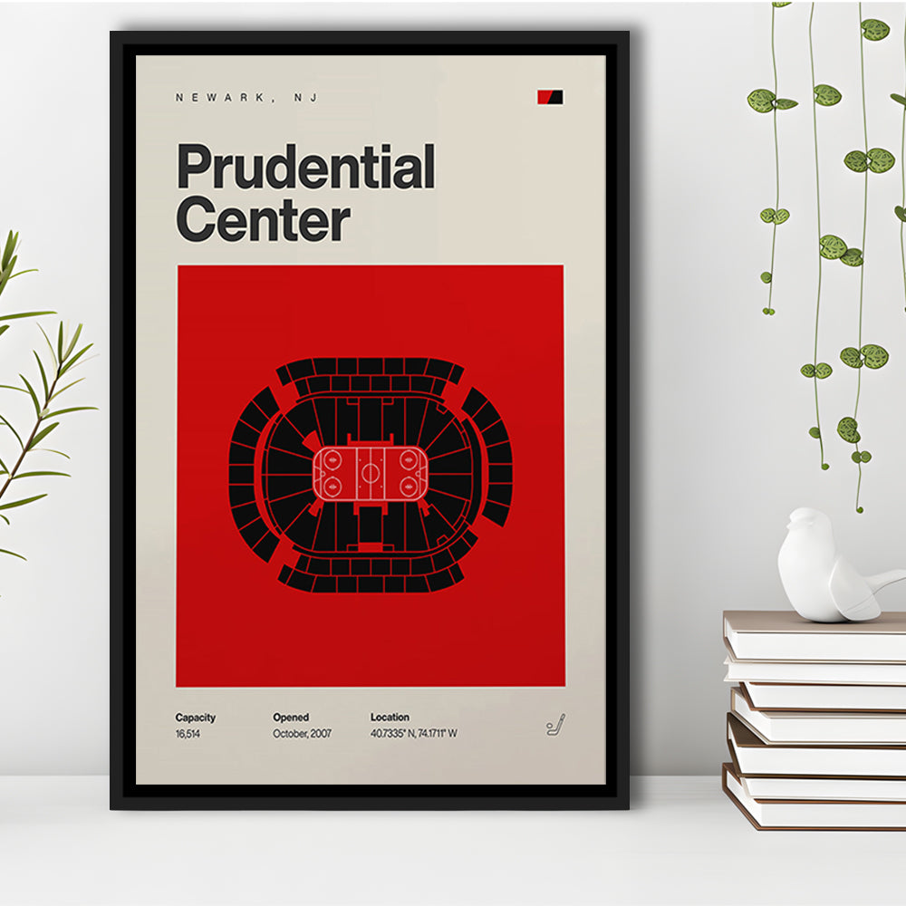 New Jersey Devils Stadium Print, Prudential Center Print, Man Cave Gift, Floating Framed Canvas Print Wall Art
