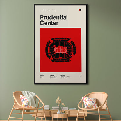 New Jersey Devils Stadium Print, Prudential Center Print, Man Cave Gift, Floating Framed Canvas Print Wall Art
