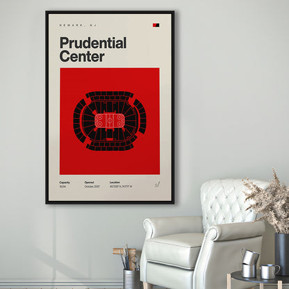 New Jersey Devils Stadium Print, Prudential Center Print, Man Cave Gift, Floating Framed Canvas Print Wall Art
