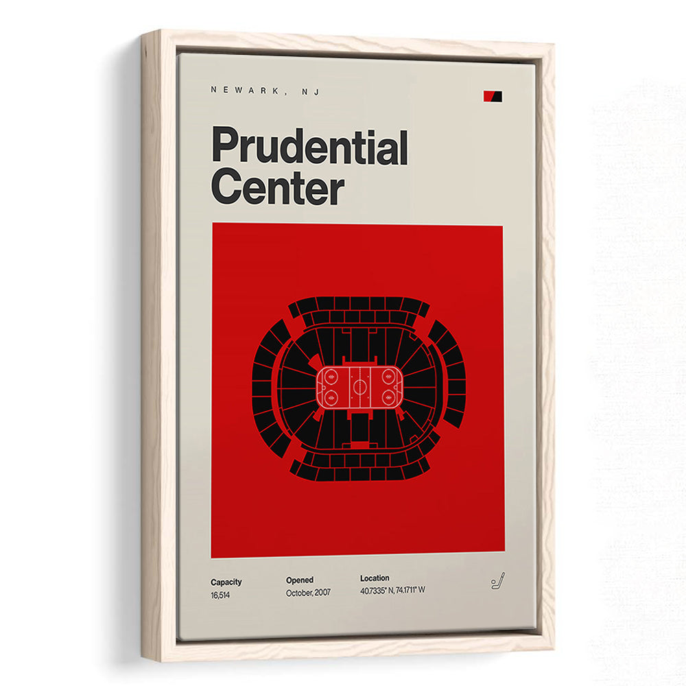 New Jersey Devils Stadium Print, Prudential Center Print, Man Cave Gift, Floating Framed Canvas Print Wall Art