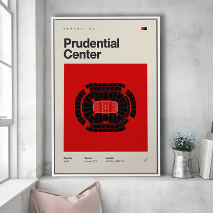 New Jersey Devils Stadium Print, Prudential Center Print, Man Cave Gift, Floating Framed Canvas Print Wall Art