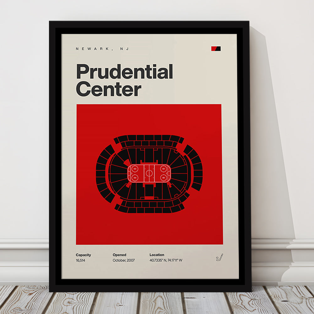 New Jersey Devils Stadium Print, Prudential Center Print, Man Cave Gift, Floating Framed Canvas Print Wall Art