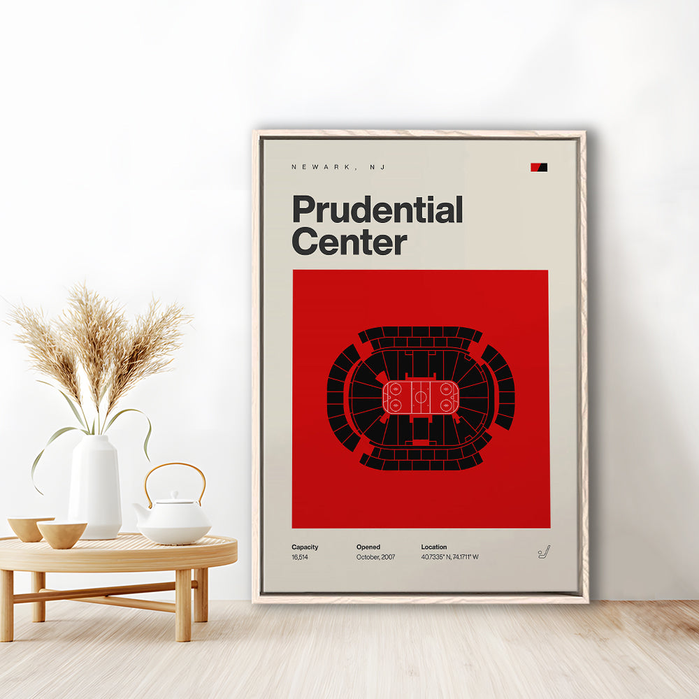 New Jersey Devils Stadium Print, Prudential Center Print, Man Cave Gift, Floating Framed Canvas Print Wall Art