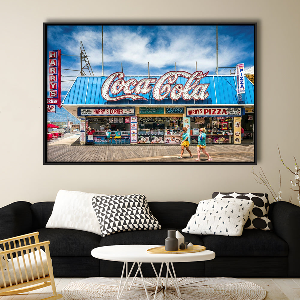New Jersey The Jersey Shore Wildwoods Wildwoods Beach Boardwalk, Framed Cavas Print, Floating Frame