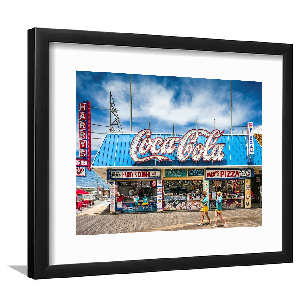 New Jersey The Jersey Shore Wildwoods Wildwoods Beach Boardwalk, Framed Art Print White Border