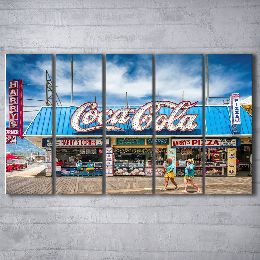 New Jersey The Jersey Shore Wildwoods Wildwoods Beach Boardwalk, 5 Piece B Extra Large Cavas Print Wall Art Decor