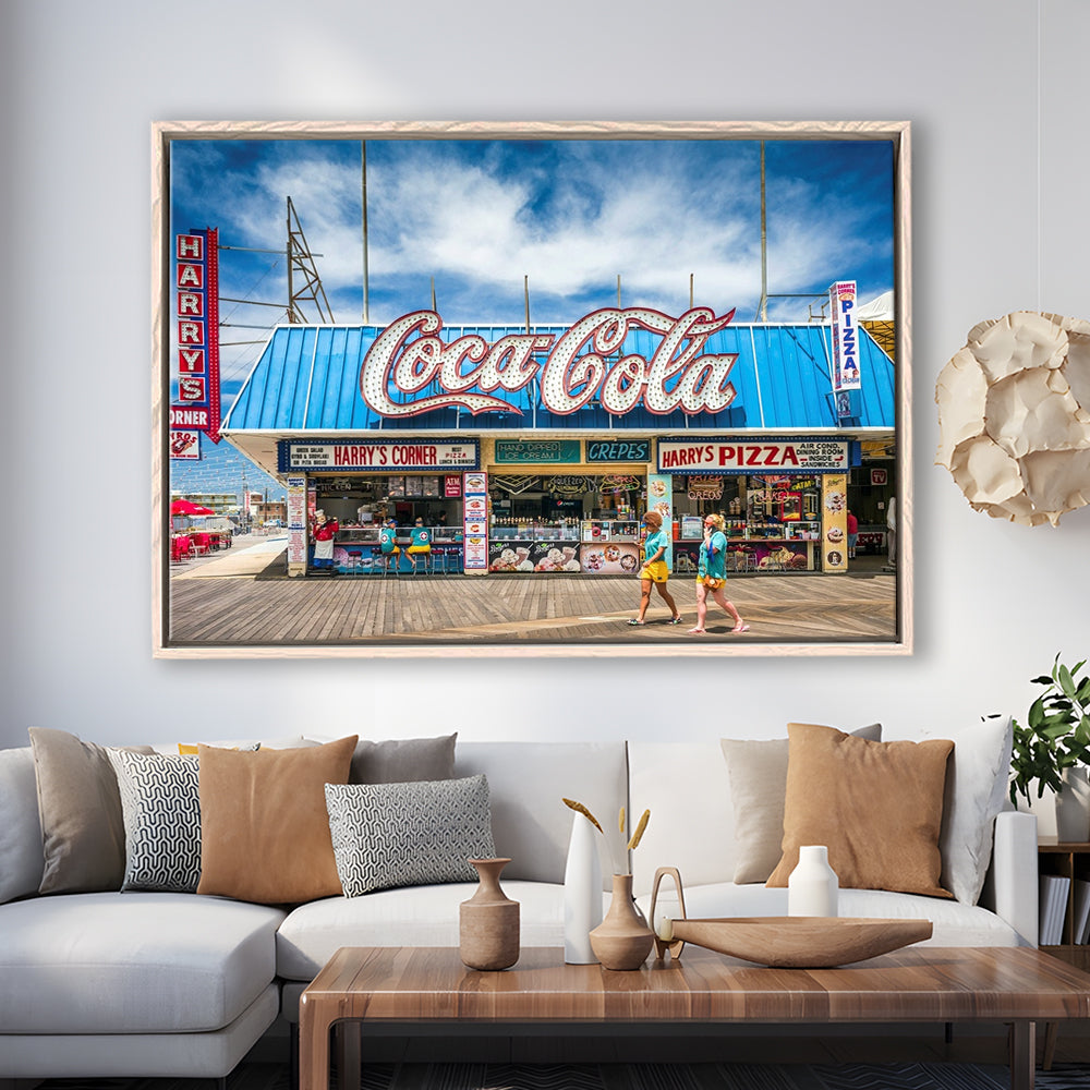 New Jersey The Jersey Shore Wildwoods Wildwoods Beach Boardwalk, Framed Cavas Print, Floating Frame