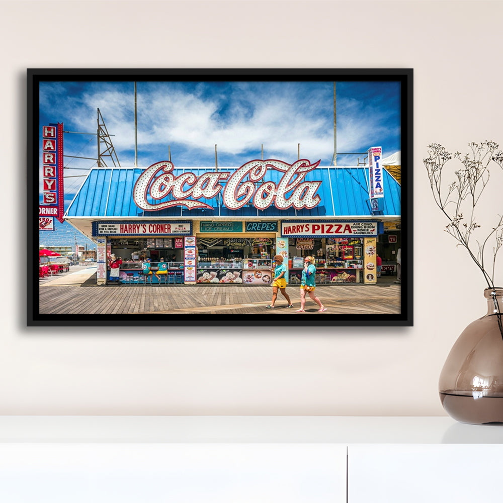 New Jersey The Jersey Shore Wildwoods Wildwoods Beach Boardwalk, Framed Cavas Print, Floating Frame