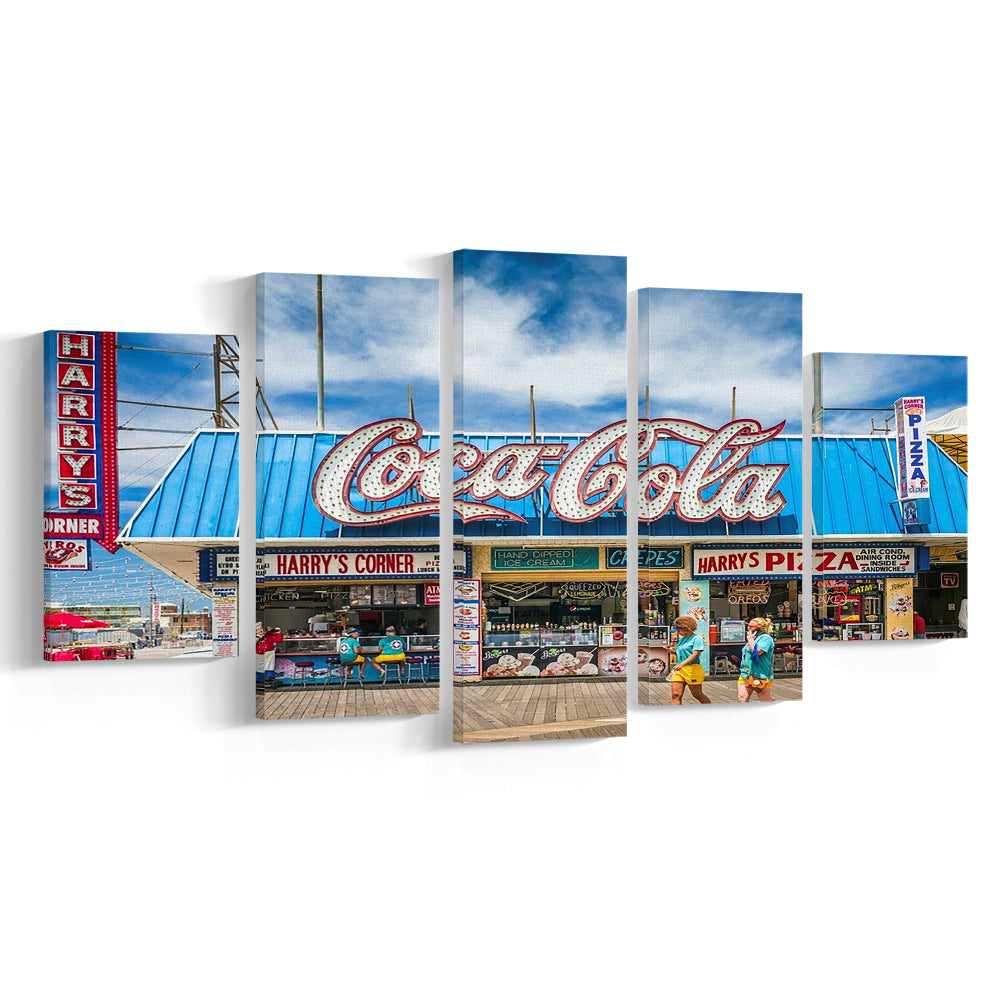New Jersey The Jersey Shore Wildwoods Wildwoods Beach Boardwalk, 5 Piece Large Cavas Print Wall Art