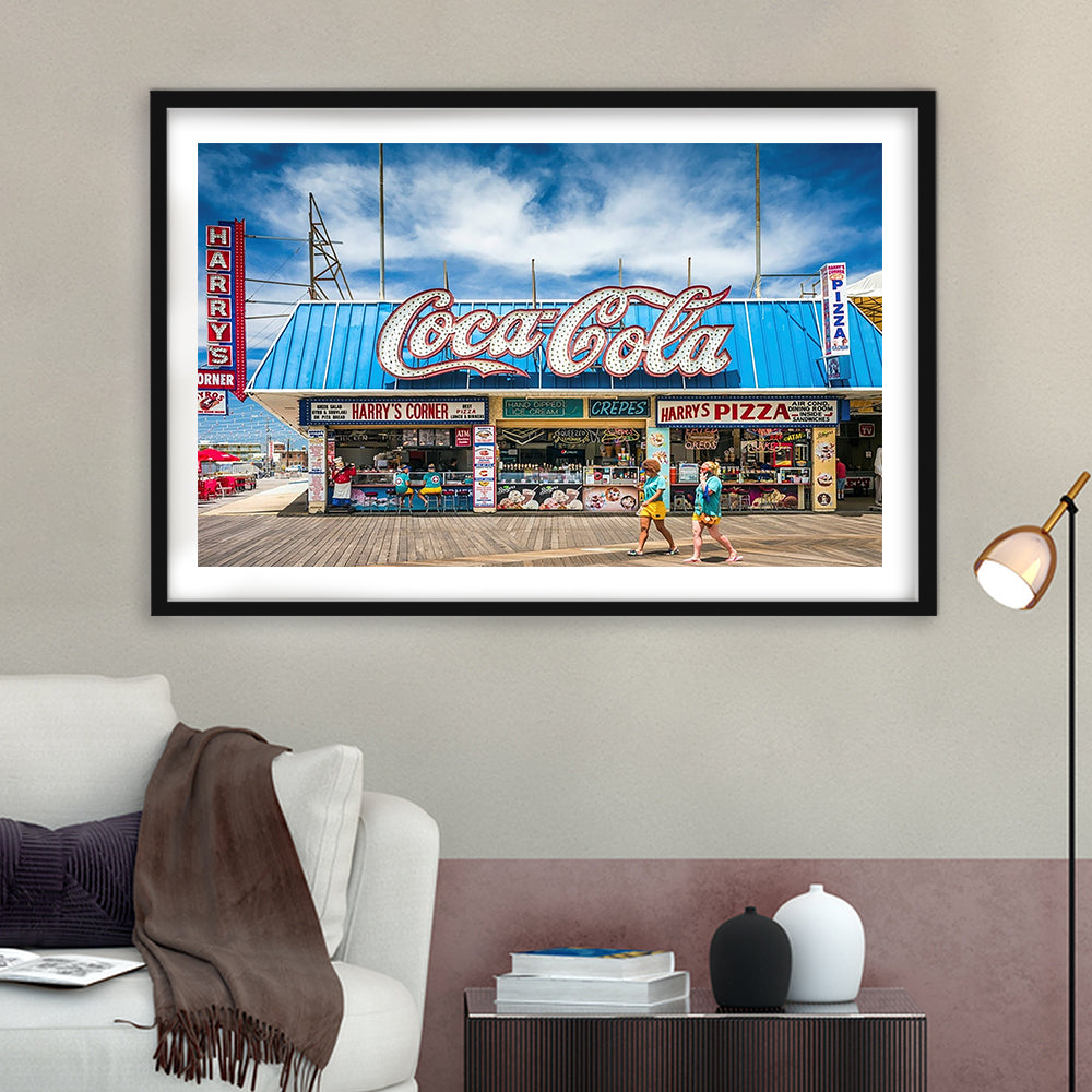 New Jersey The Jersey Shore Wildwoods Wildwoods Beach Boardwalk, Framed Art Print White Border