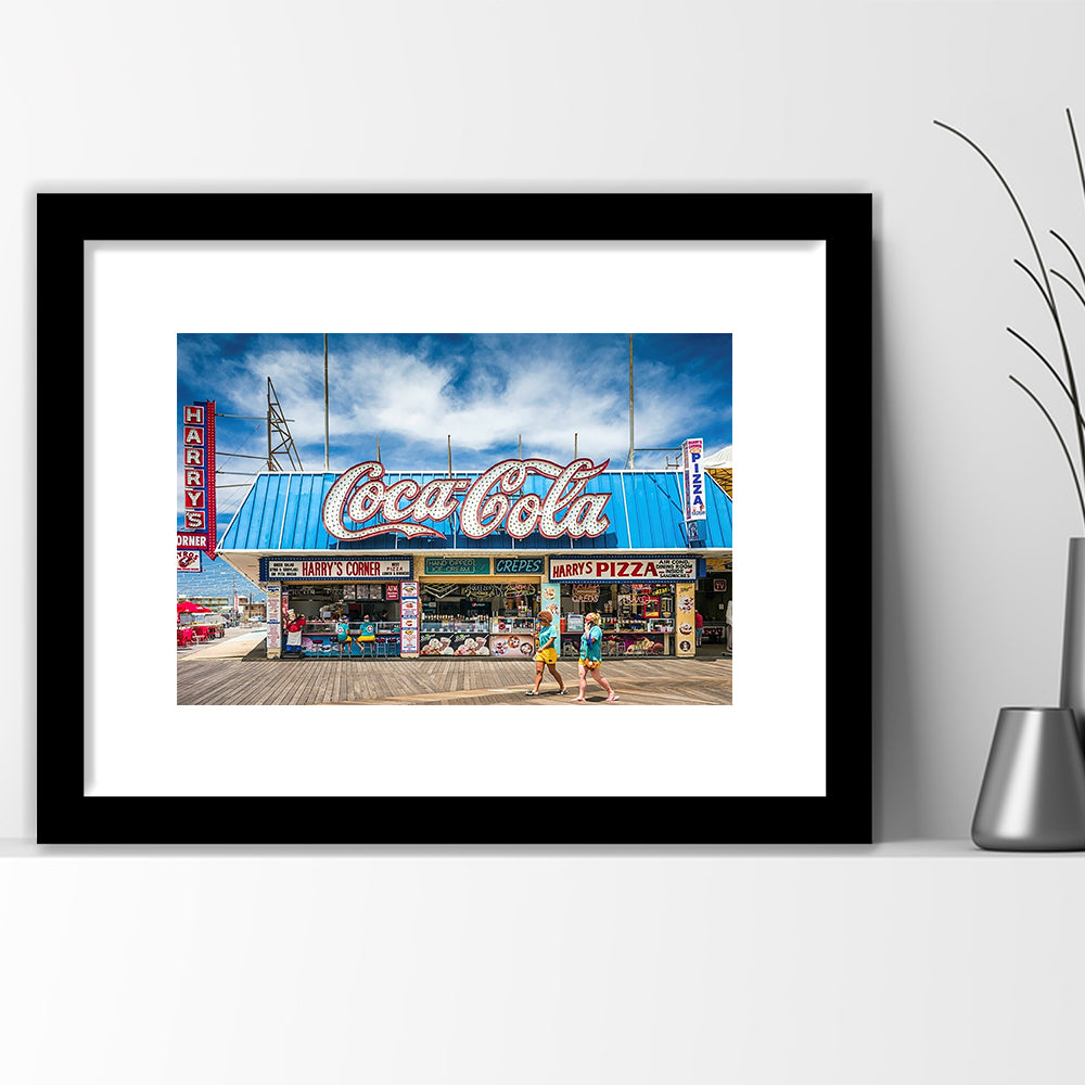New Jersey The Jersey Shore Wildwoods Wildwoods Beach Boardwalk, Framed Art Print White Border