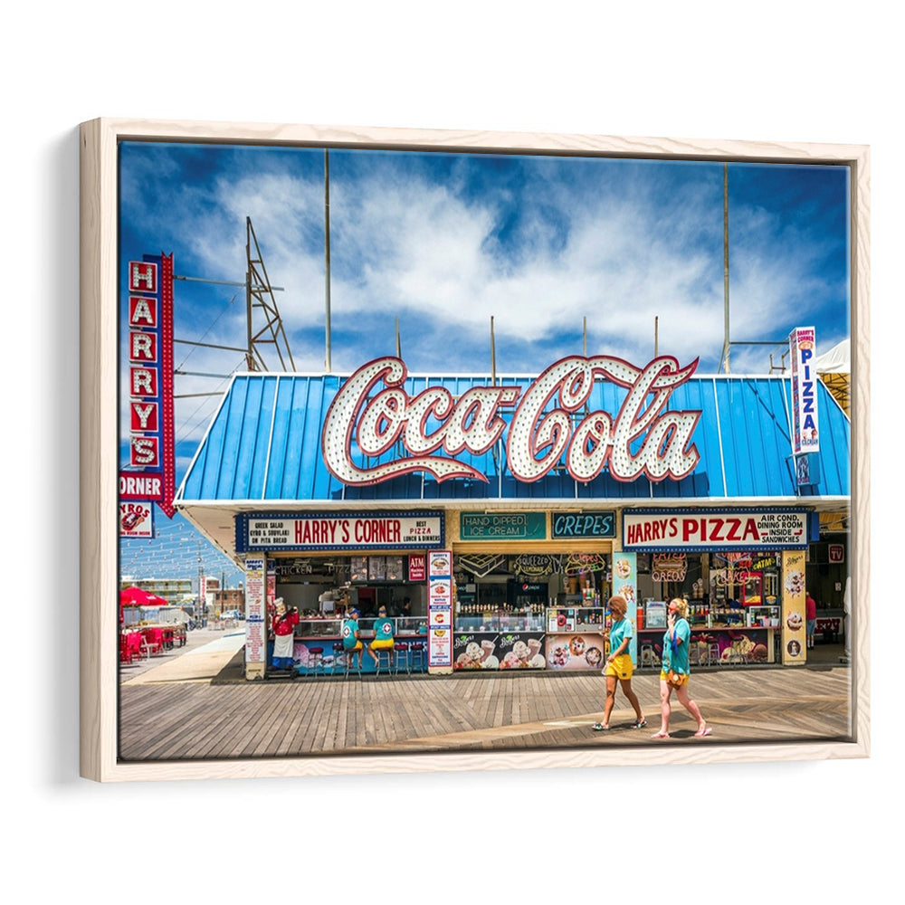 New Jersey The Jersey Shore Wildwoods Wildwoods Beach Boardwalk, Framed Cavas Print, Floating Frame