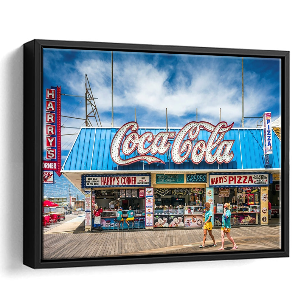 New Jersey The Jersey Shore Wildwoods Wildwoods Beach Boardwalk, Framed Cavas Print, Floating Frame
